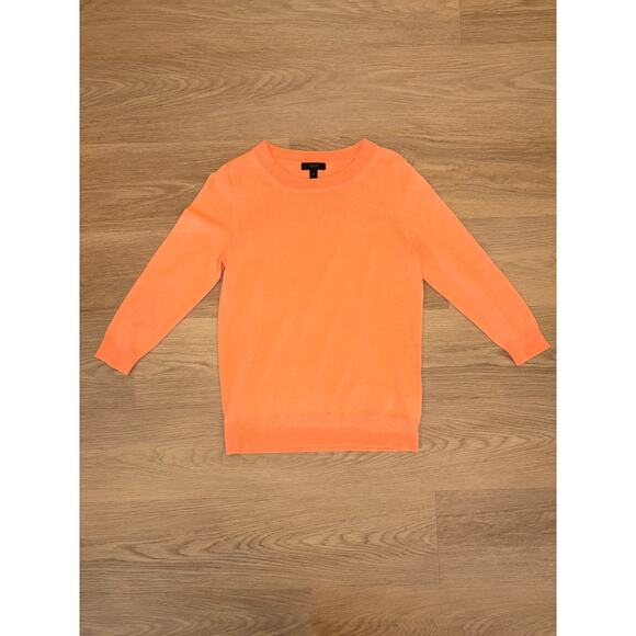 J Crew light orange sweater 100% merino wool  size PM excellent - Picture 1 of 4